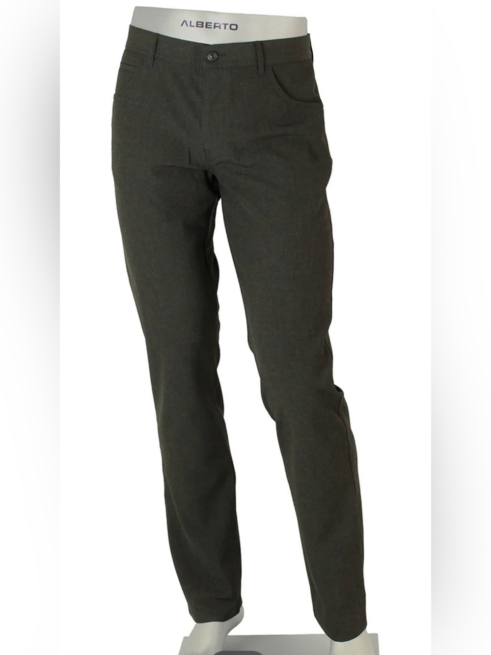 Alberto Ceramica Men’s Charcoal Grey Mid-Rise Straight Leg Dress Pants Size 36